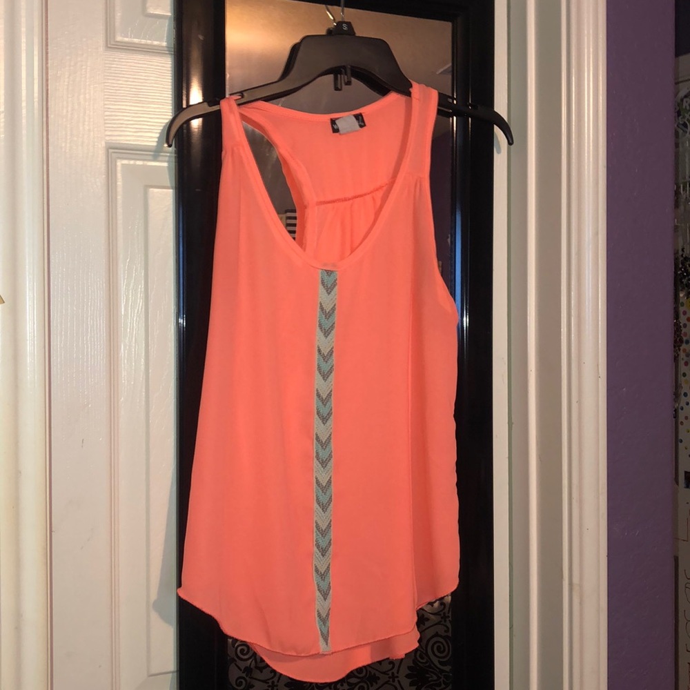 Wet Seal Neon Peach Racerback Blouse